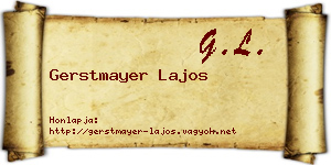 Gerstmayer Lajos névjegykártya